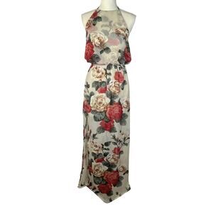 Show Me Your Mumu Heather Halter Maxi Dress Floral Lady Rose Tie Neck Medium
